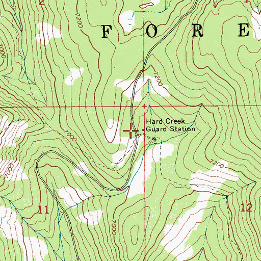Topographic Map of Hard Creek Guard Station, ID