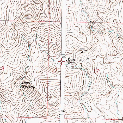 Topographic Map of Deer Well, AZ