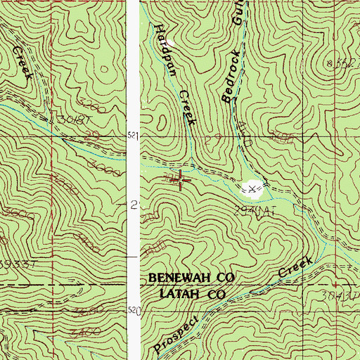 Topographic Map of Hardpan Creek, ID