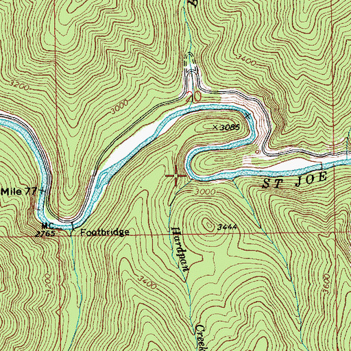 Topographic Map of Hardpan Creek, ID