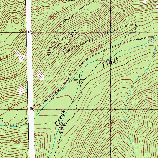 Topographic Map of Harlan Creek, ID