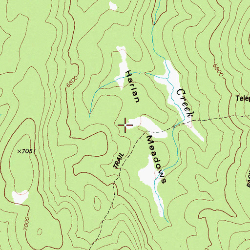Topographic Map of Harlan Meadows, ID
