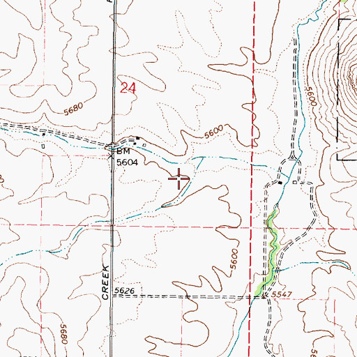 Topographic Map of Harold Johns Canyon, ID