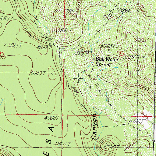 Topographic Map of Bull Spring, AZ