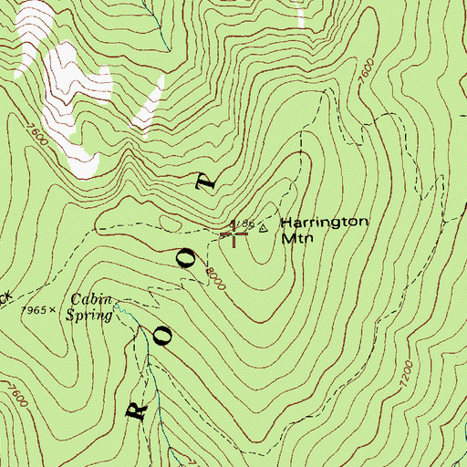 Topographic Map of Harrington Mountain, ID