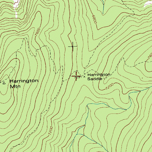 Topographic Map of Harrington Saddle, ID