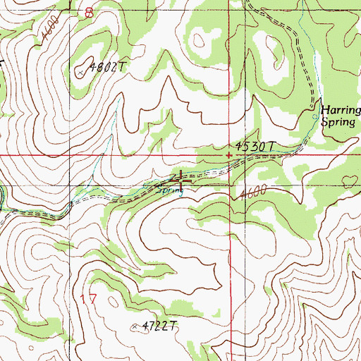 Topographic Map of Harrington Spring, ID