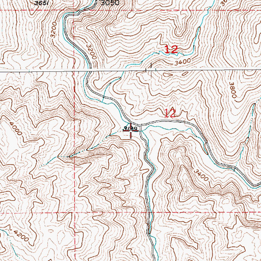 Topographic Map of Harris Creek, ID