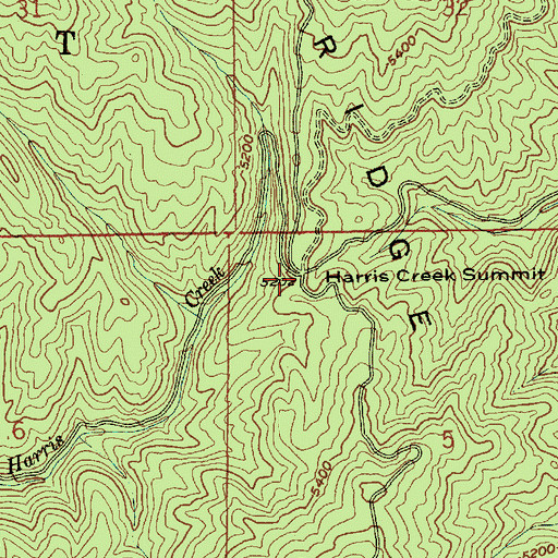 Topographic Map of Harris Creek Summit, ID
