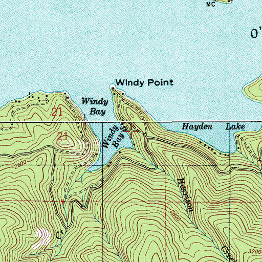 Topographic Map of Harrison Creek, ID