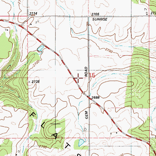 Topographic Map of Harrison Flats, ID
