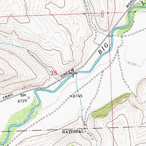 Topographic Map of Harry Canyon, ID