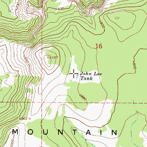 Topographic Map of Bums Tank, AZ