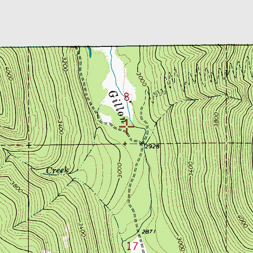 Topographic Map of Harvey Creek, ID