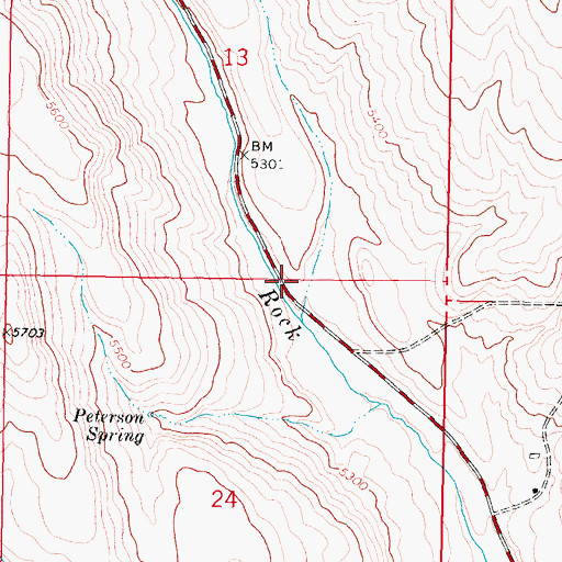 Topographic Map of Harwood Canyon, ID