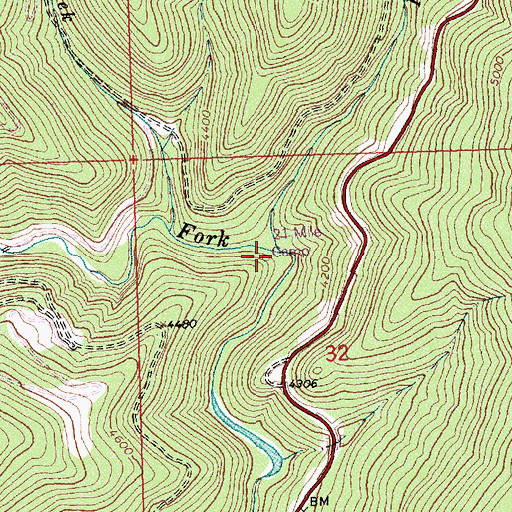 Topographic Map of Haskell Creek, ID