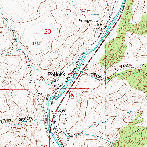 Topographic Map of Hat Creek, ID