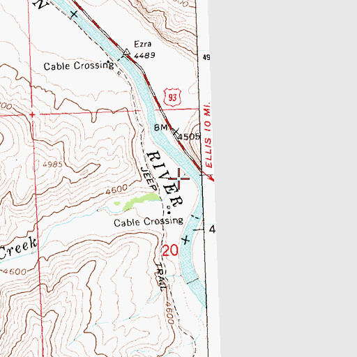Topographic Map of Hat Creek, ID