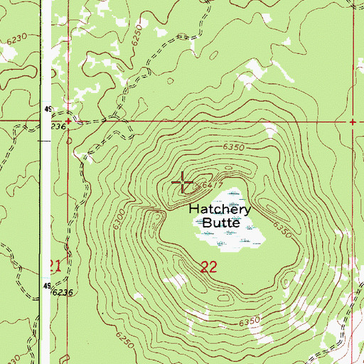 Topographic Map of Hatchery Butte, ID