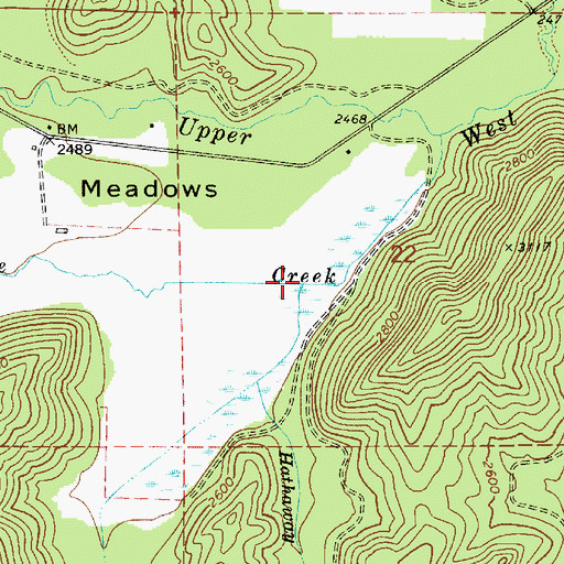 Topographic Map of Hathaway Creek, ID