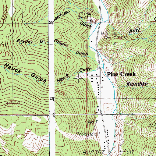 Topographic Map of Hauck Gulch, ID