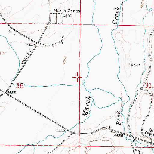 Topographic Map of Hawkins Creek, ID