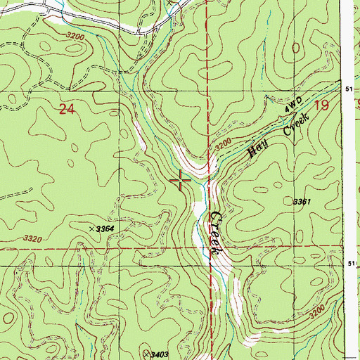 Topographic Map of Hay Creek, ID