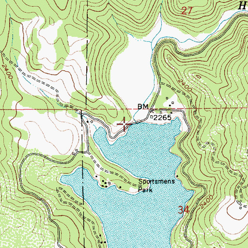 Topographic Map of Hayden Creek, ID