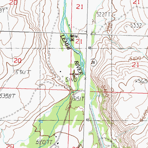 Topographic Map of Hayden Creek, ID
