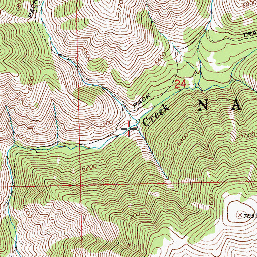 Topographic Map of Haypress Creek, ID