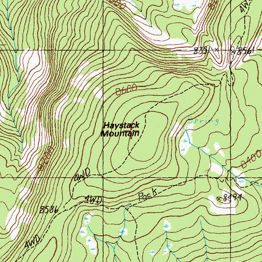 Topographic Map of Haystack Mountain, ID