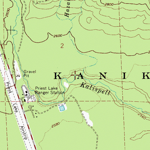 Topographic Map of Hazard Creek, ID