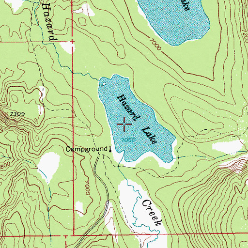 Topographic Map of Hazard Lake, ID