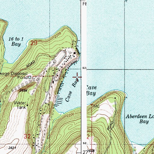 Topographic Map of Cave Bay, ID