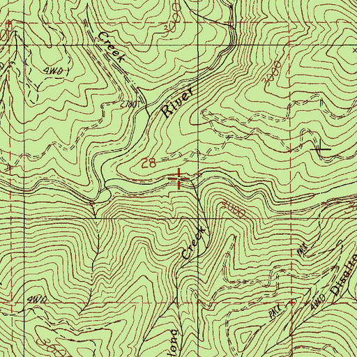 Topographic Map of Headlong Creek, ID
