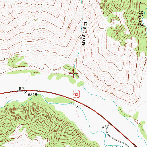 Topographic Map of Headquarters Canyon, ID
