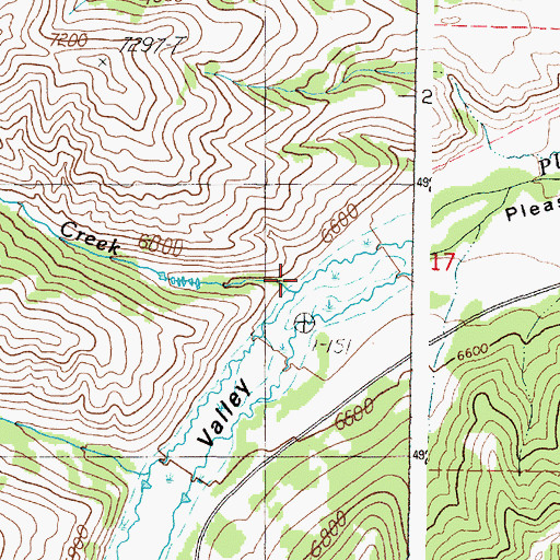 Topographic Map of Headquarters Creek, ID