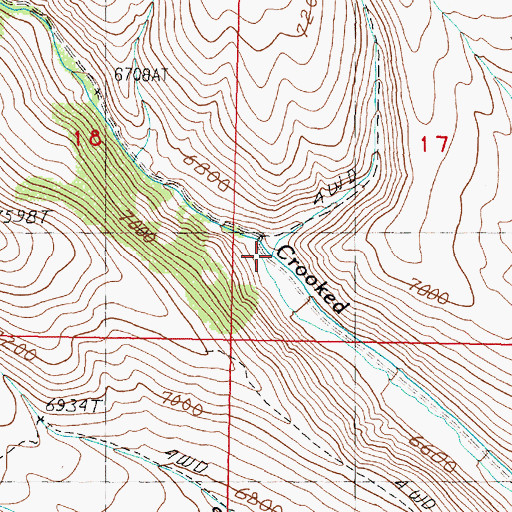 Topographic Map of Heart Canyon, ID