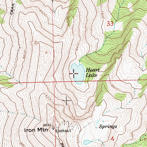 Topographic Map of Heart Lake, ID