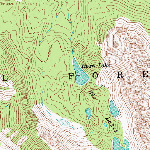 Topographic Map of Heart Lake, ID