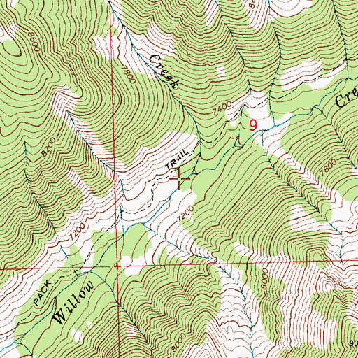 Topographic Map of Heather Creek, ID