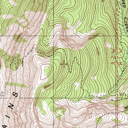 Topographic Map of Heavens Gate Trail (historical), ID