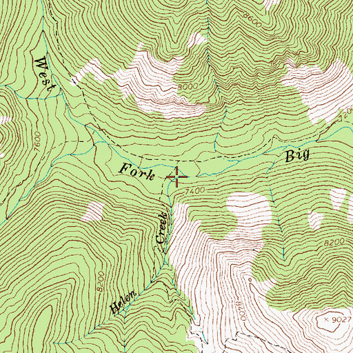 Topographic Map of Helen Creek, ID
