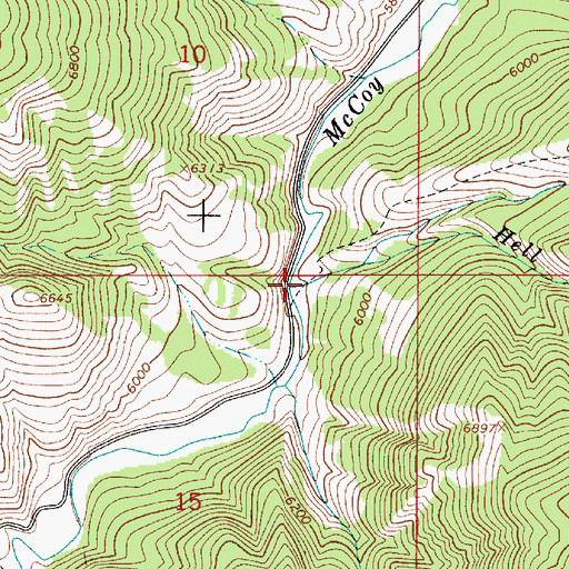 Topographic Map of Hell Creek, ID