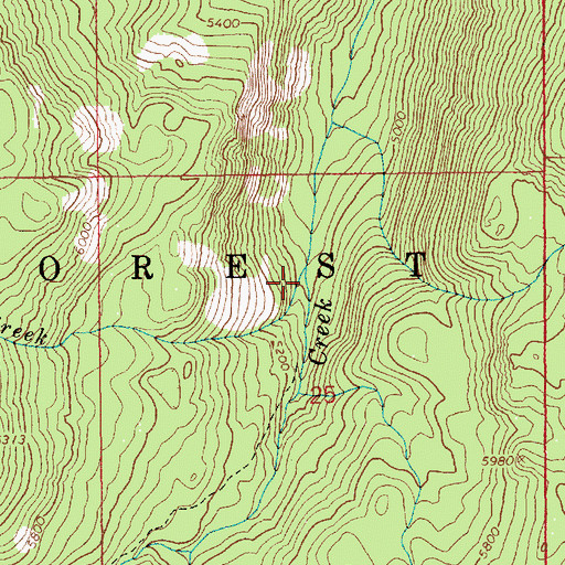 Topographic Map of Hell Creek, ID