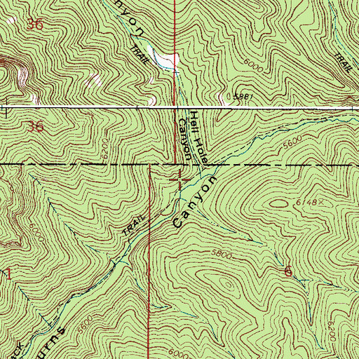 Topographic Map of Hell Hole Canyon, ID