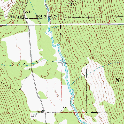 Topographic Map of Hellroaring Creek, ID