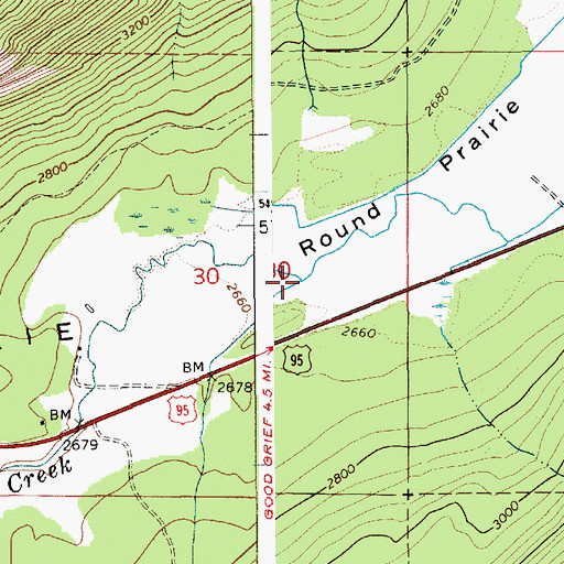 Topographic Map of Hellroaring Creek, ID