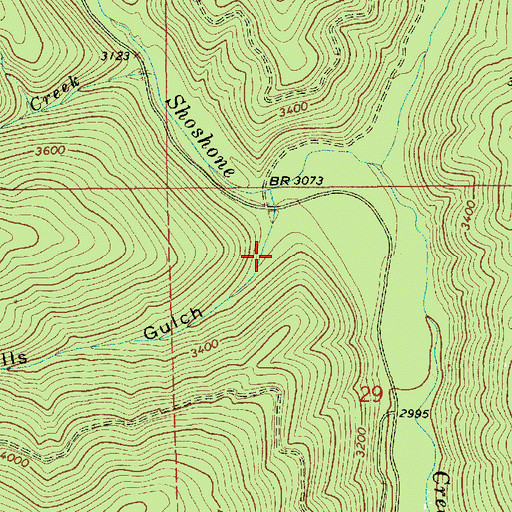Topographic Map of Hells Gulch, ID