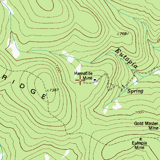 Topographic Map of Hematite Mine, ID